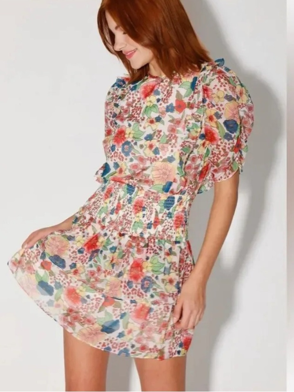 Walter Baker Lucia Floral Print Mini Dress Size M